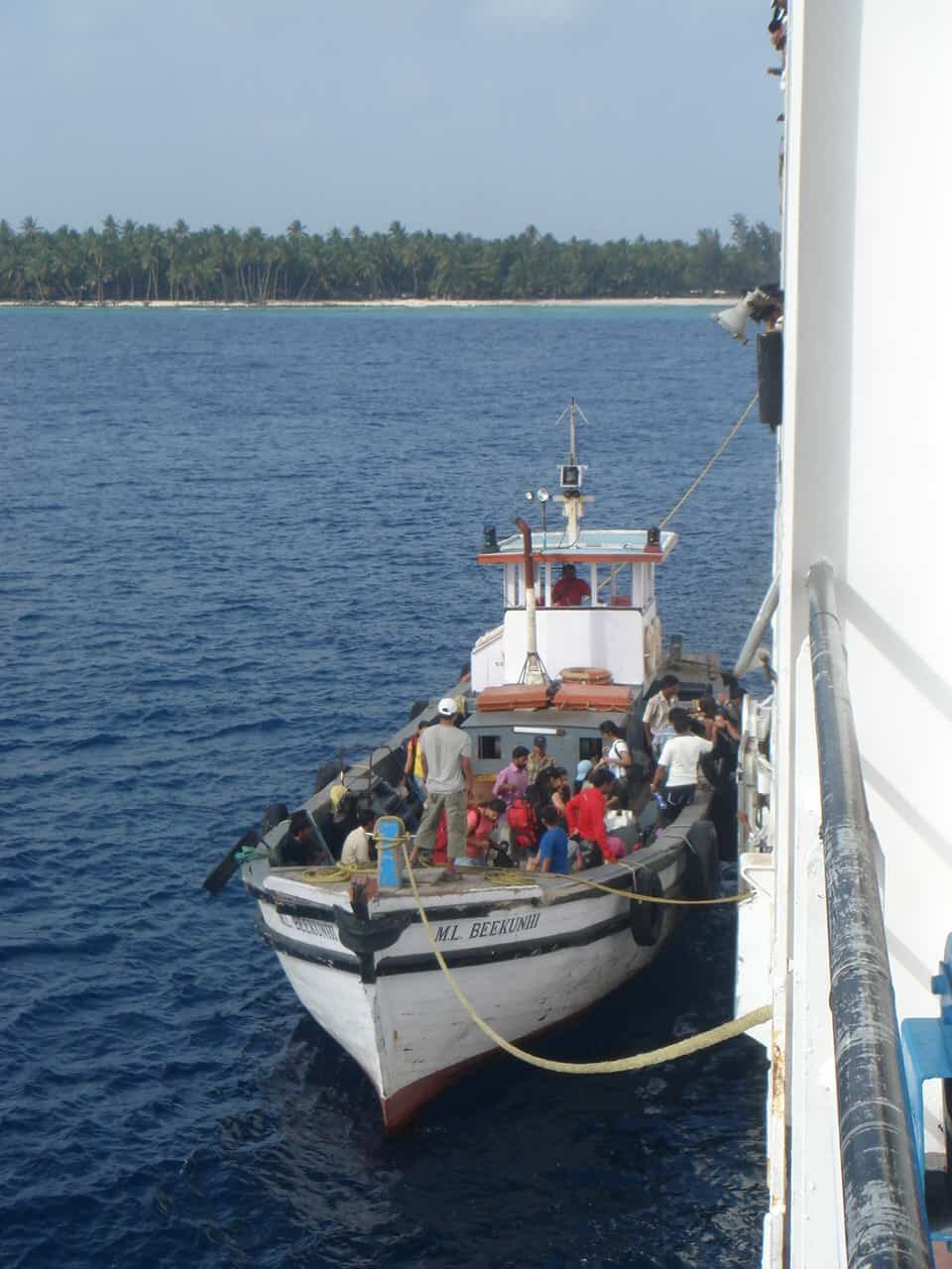 Transfers by small boat, Lakshadweep, India