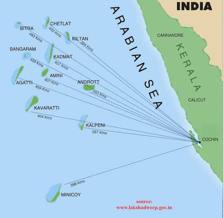 Map of Lakshadweep, India