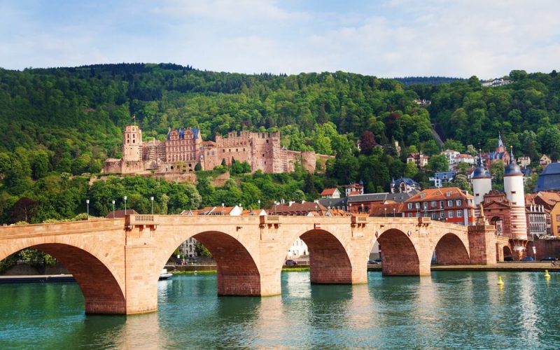 Alte-Brucke(old bridge) and Castle, Heidelberg, Germany