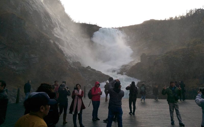 Kjosfossen waterfalls on Flam rail
