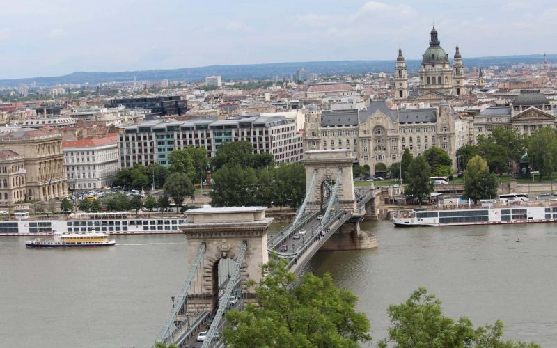 Chain Bridge and St. Stephen's Basilica, Budapest