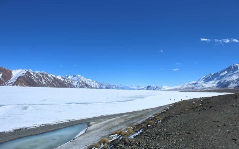 The frozen Pangong lake, Ladakh