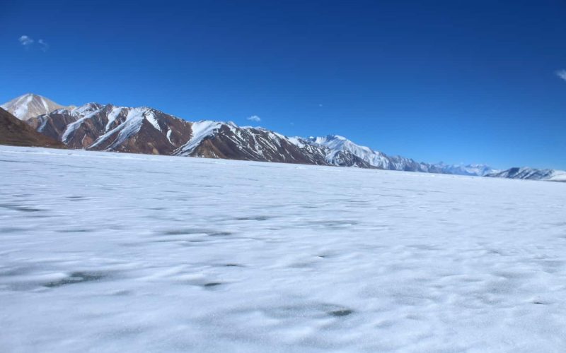 The frozen Pangong lake, Ladakh