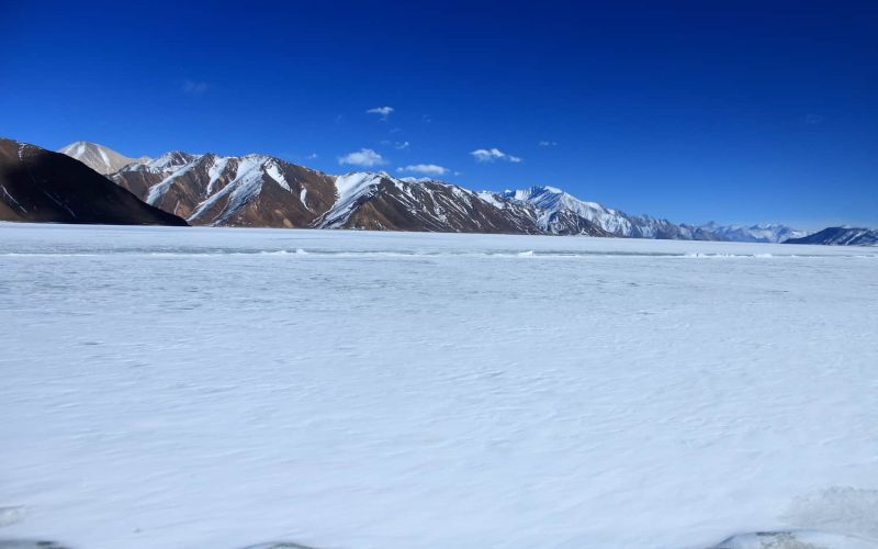 The frozen Pangong lake, Ladakh